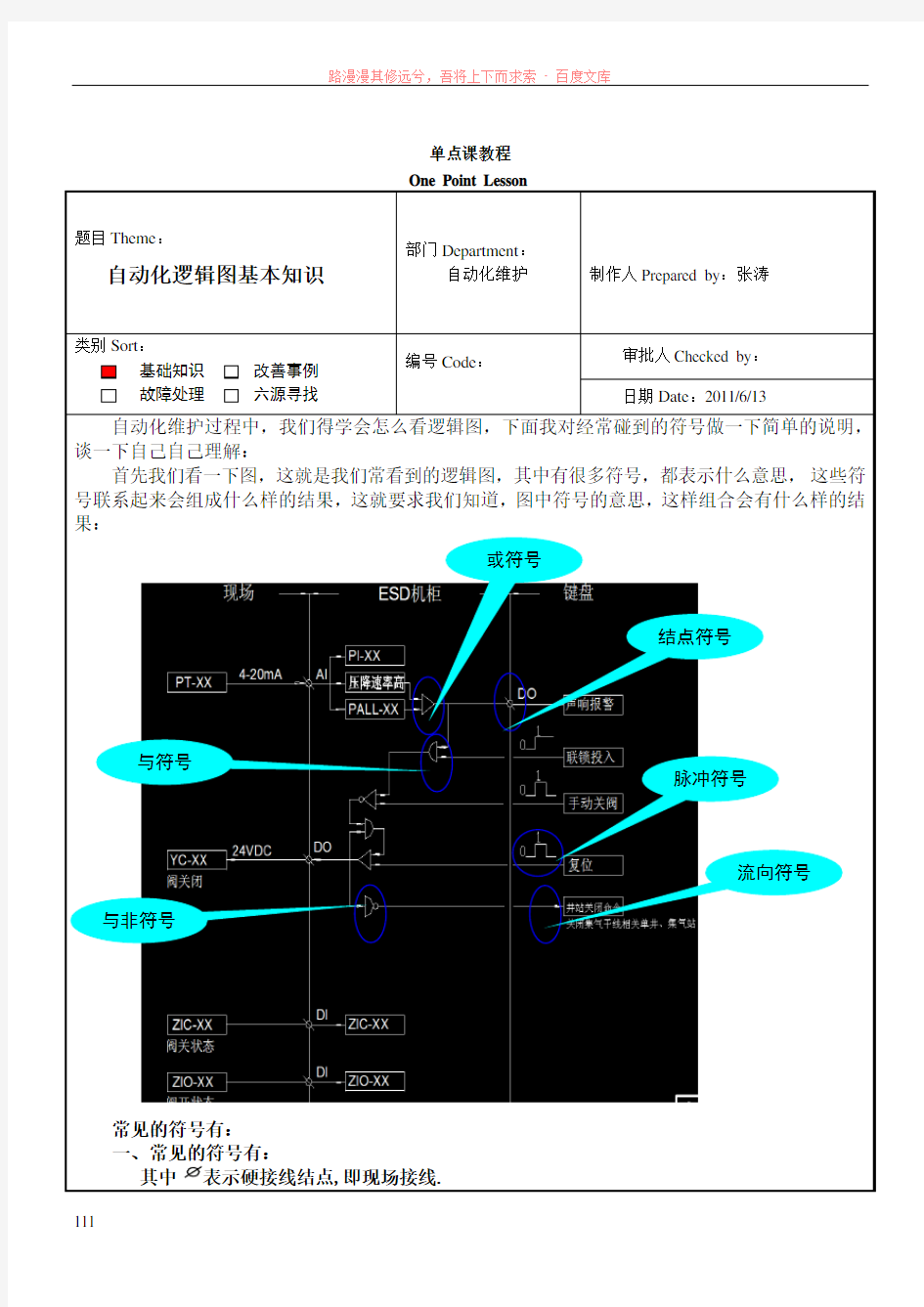 自动化逻辑图基本知识