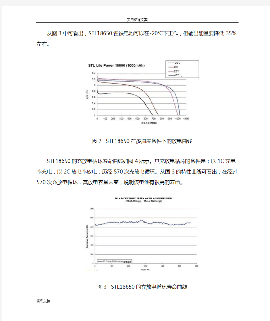 磷酸铁锂电池地放电特性及寿命