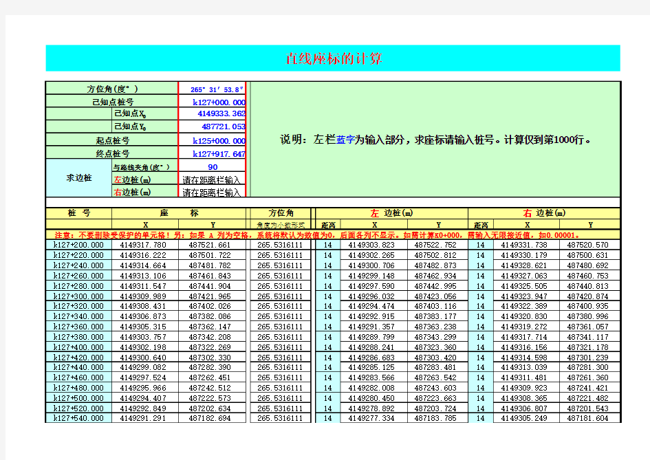 公路工程坐标计算