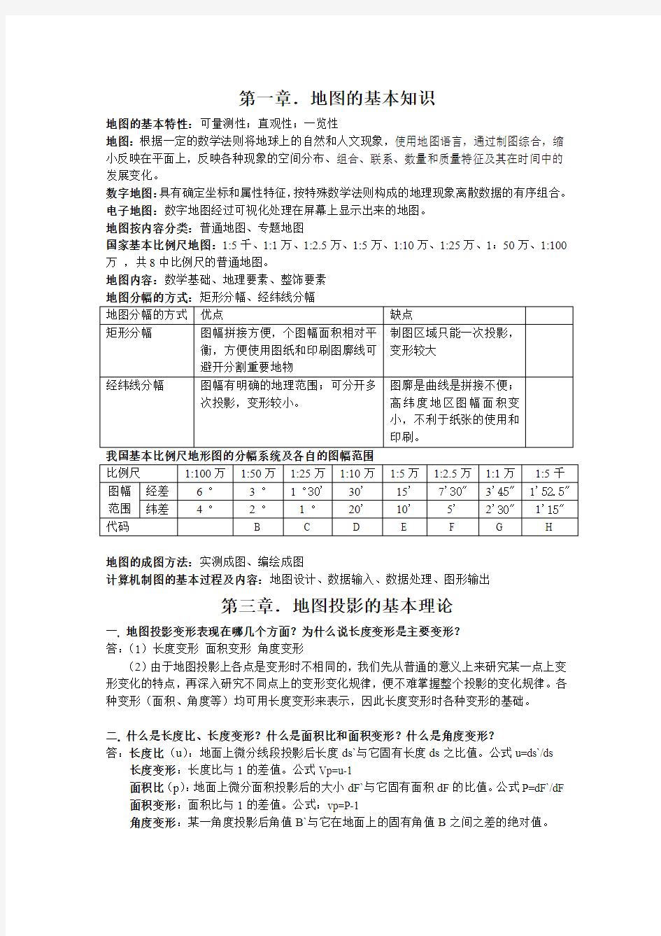 地图学课后思考题