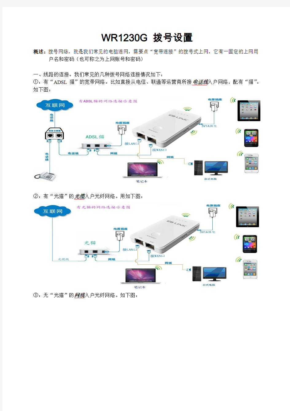 BLINK WR1230G_拨号设置