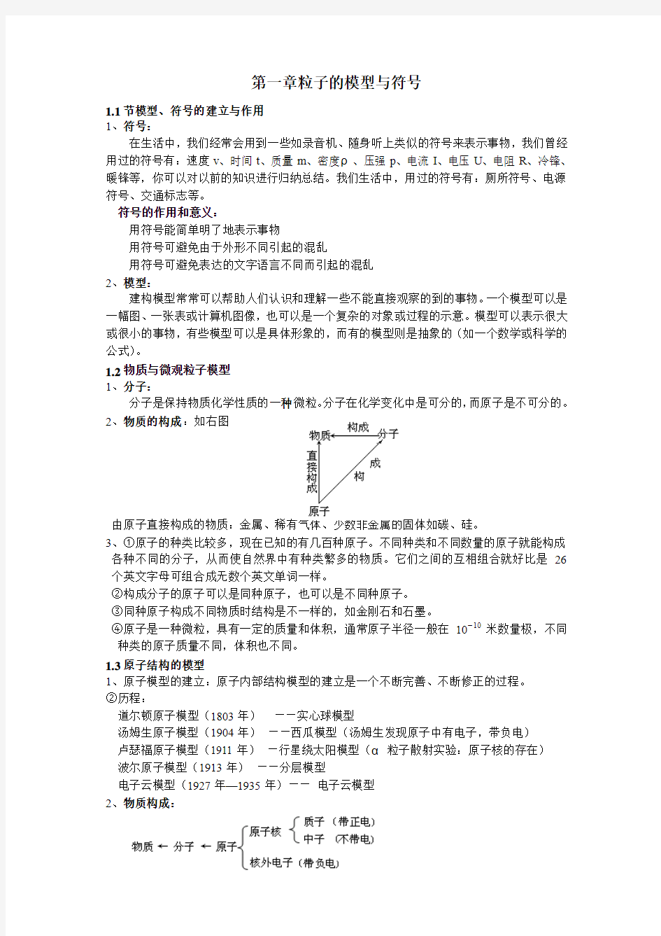 浙教版科学八年级下第二章复习资料