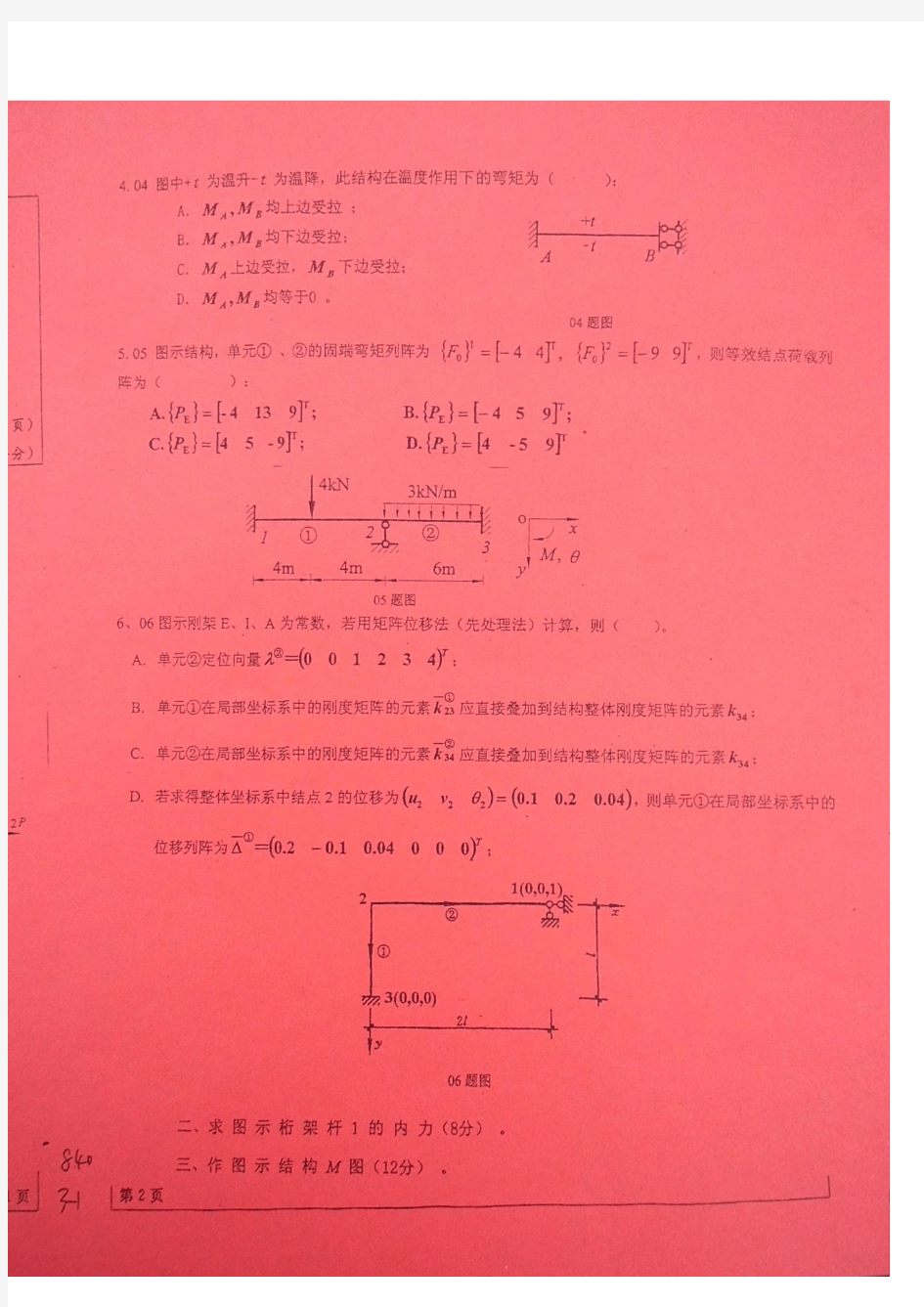 四川大学2012结构力学真题