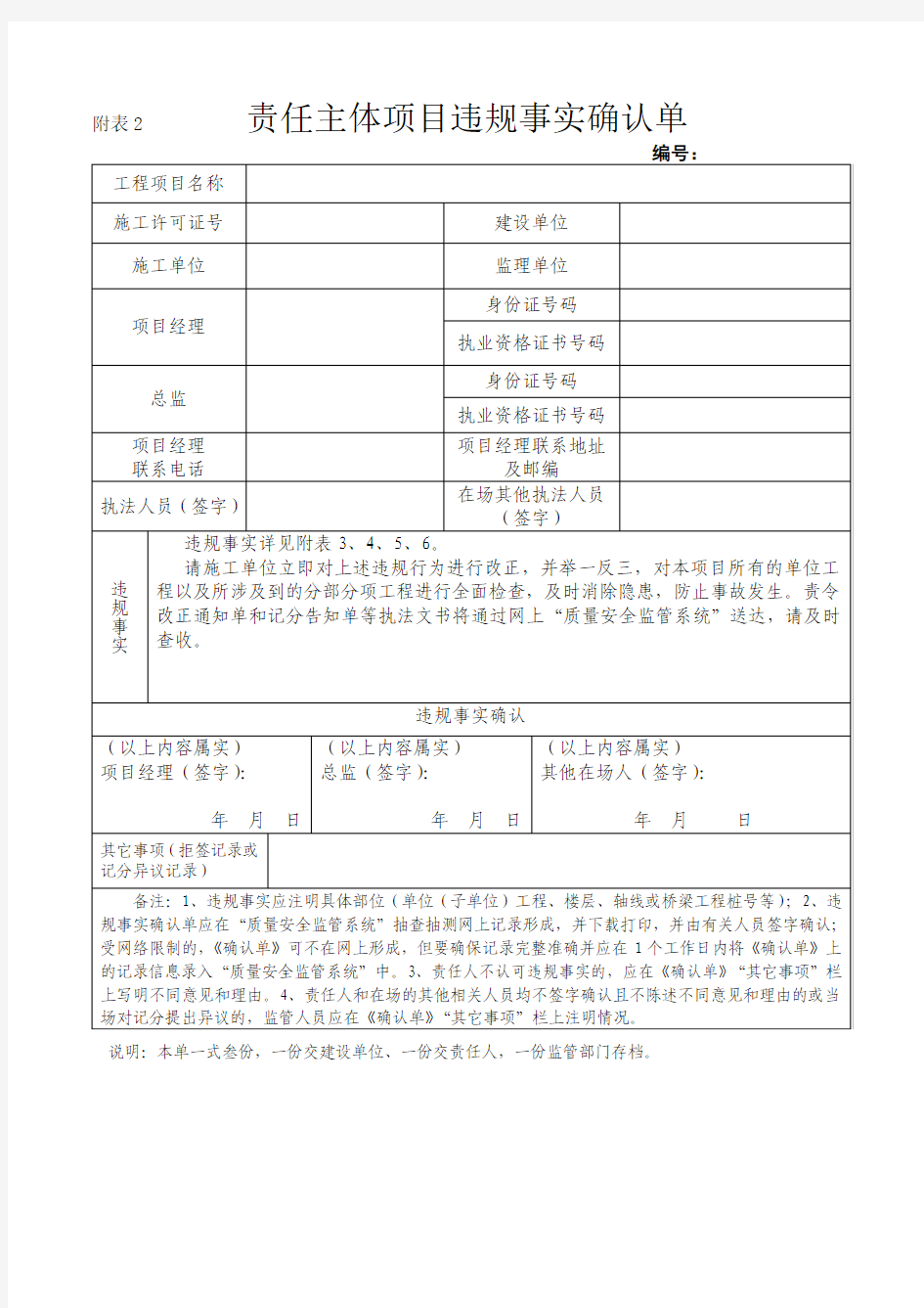 附表2-违规事实确认单