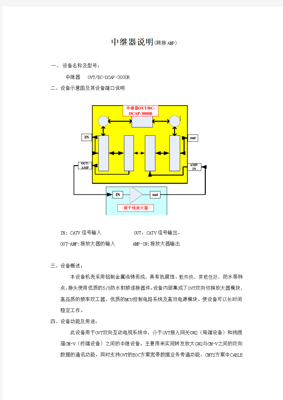 中继器说明(跨接AMP)