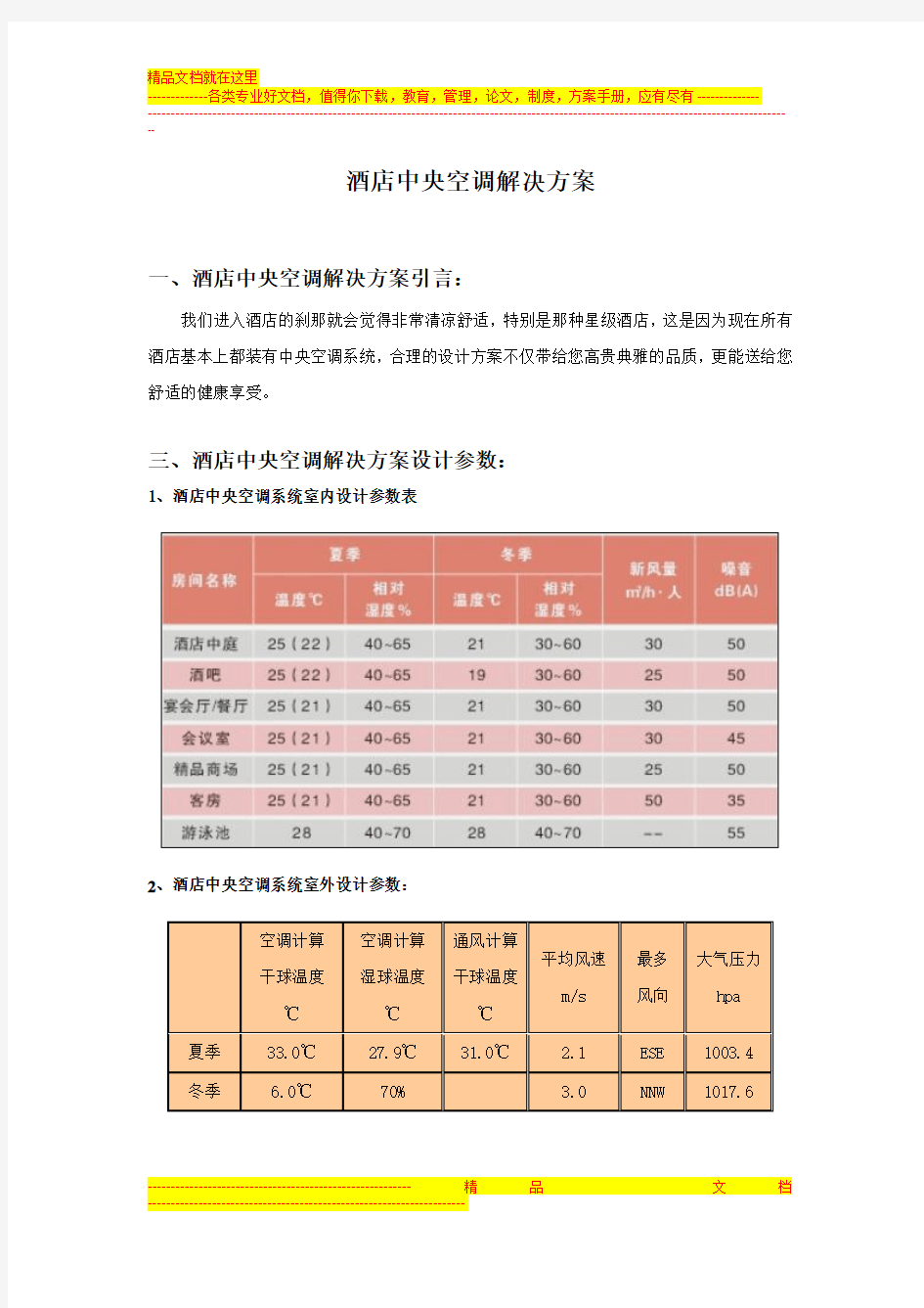 酒店中央空调解决方案