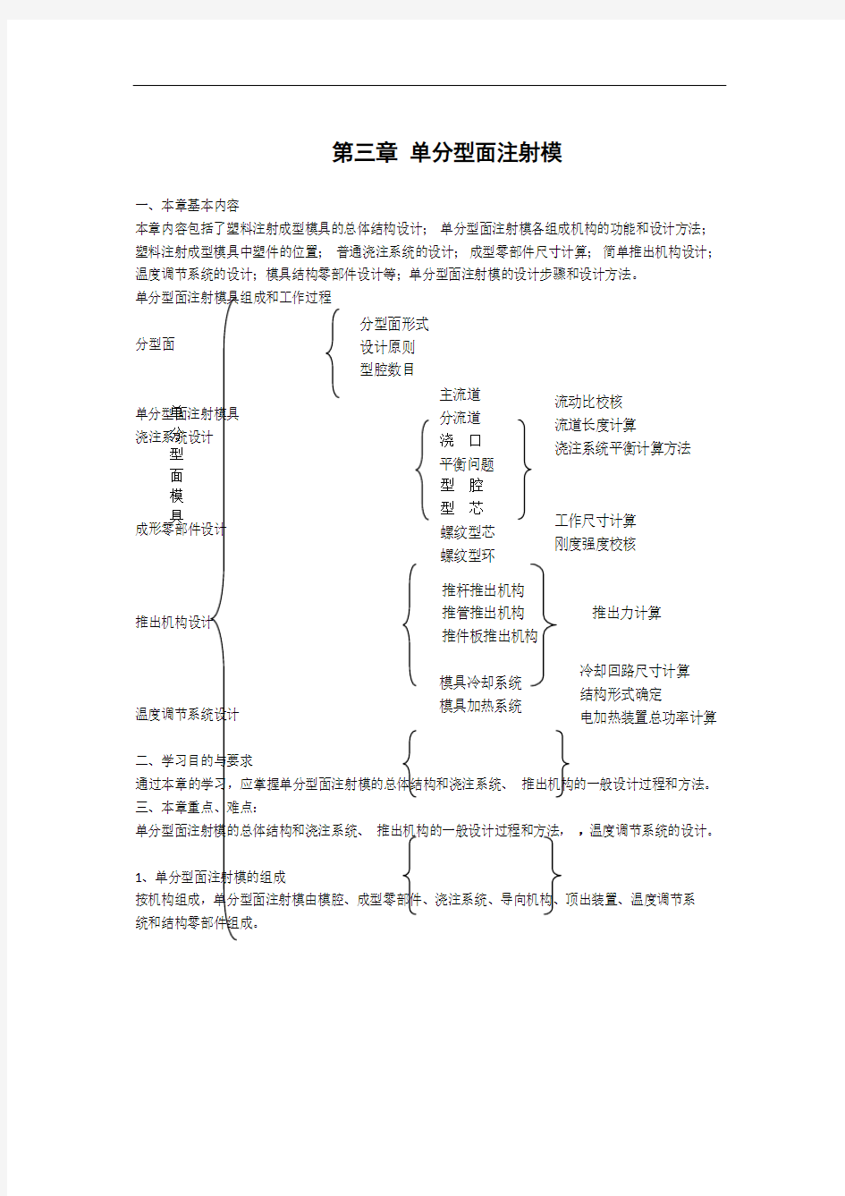 单分型面注射模