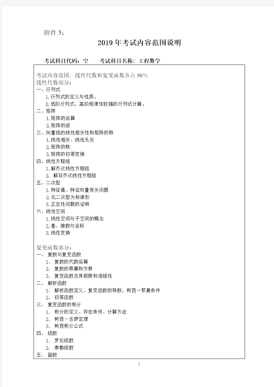 2019年哈尔滨工程大学复试考研大纲工程数学