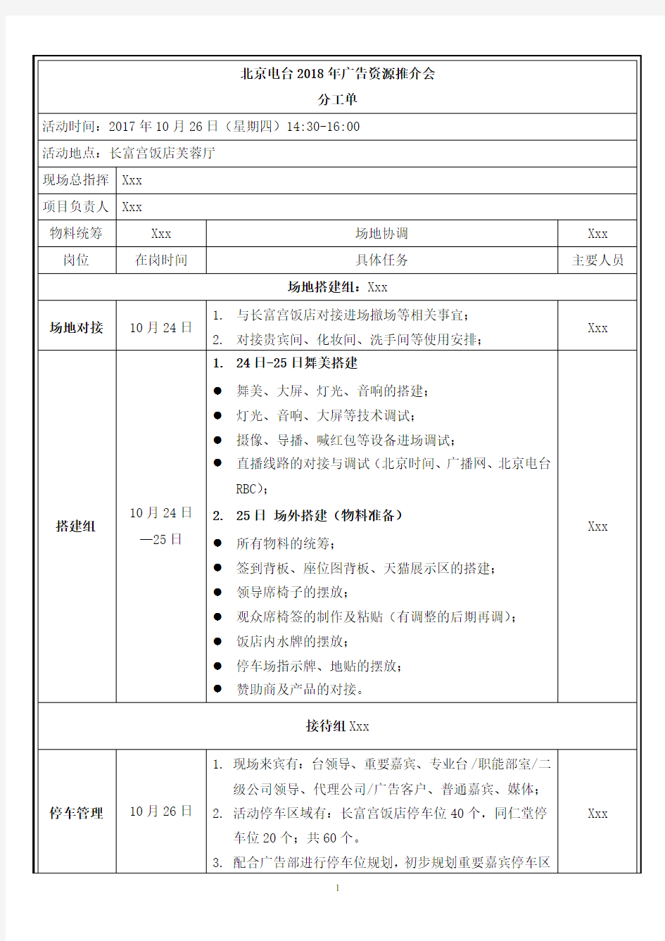 第五张表【活动执行分工表】