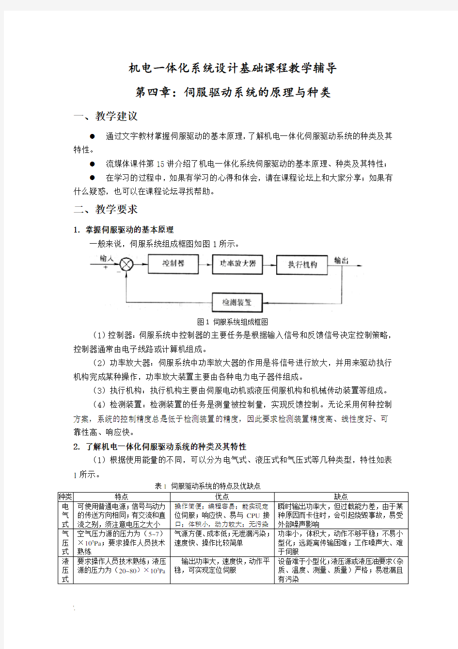 伺服驱动系统的原理与种类