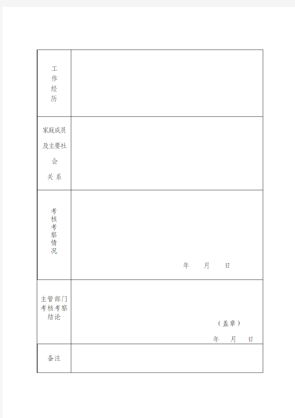 渭南市临渭区2015年事业单位公开招聘工作人员考核考察表.doc