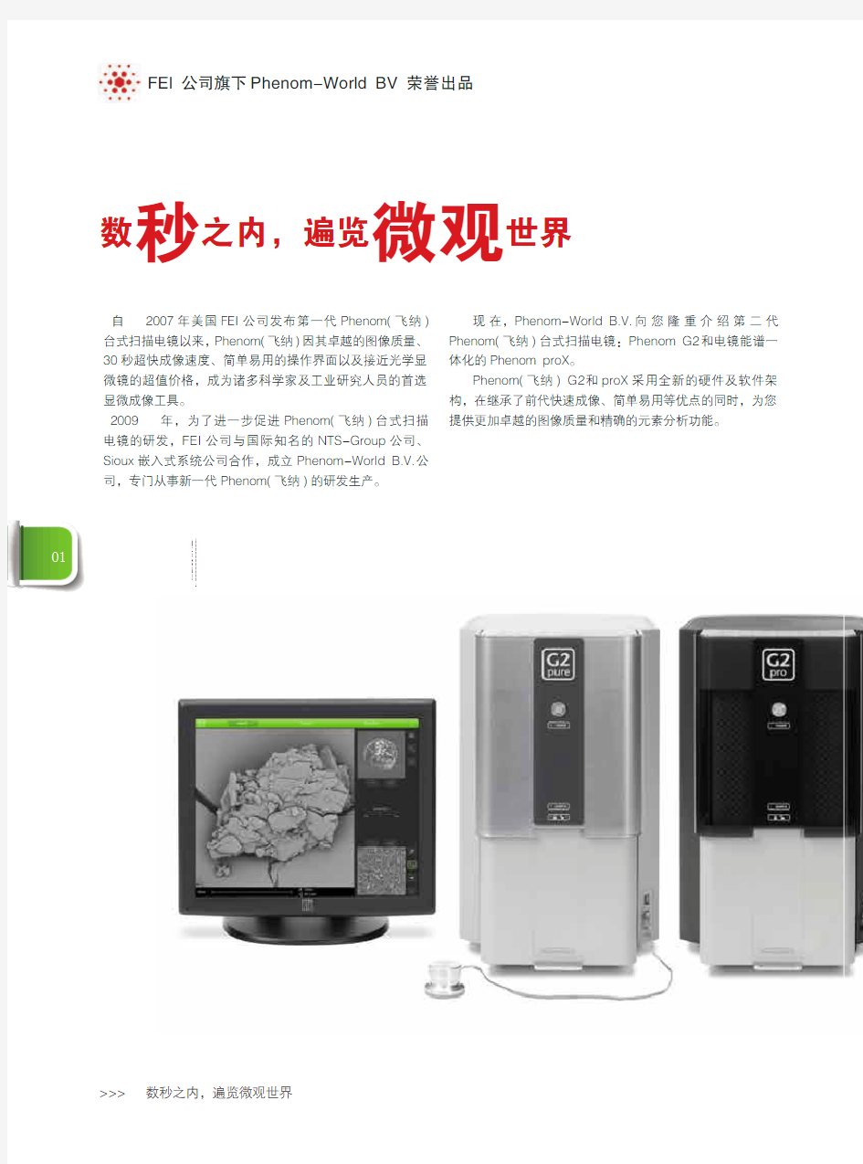 FEI (飞利浦)旗下Phenom飞纳台式扫描电镜手册