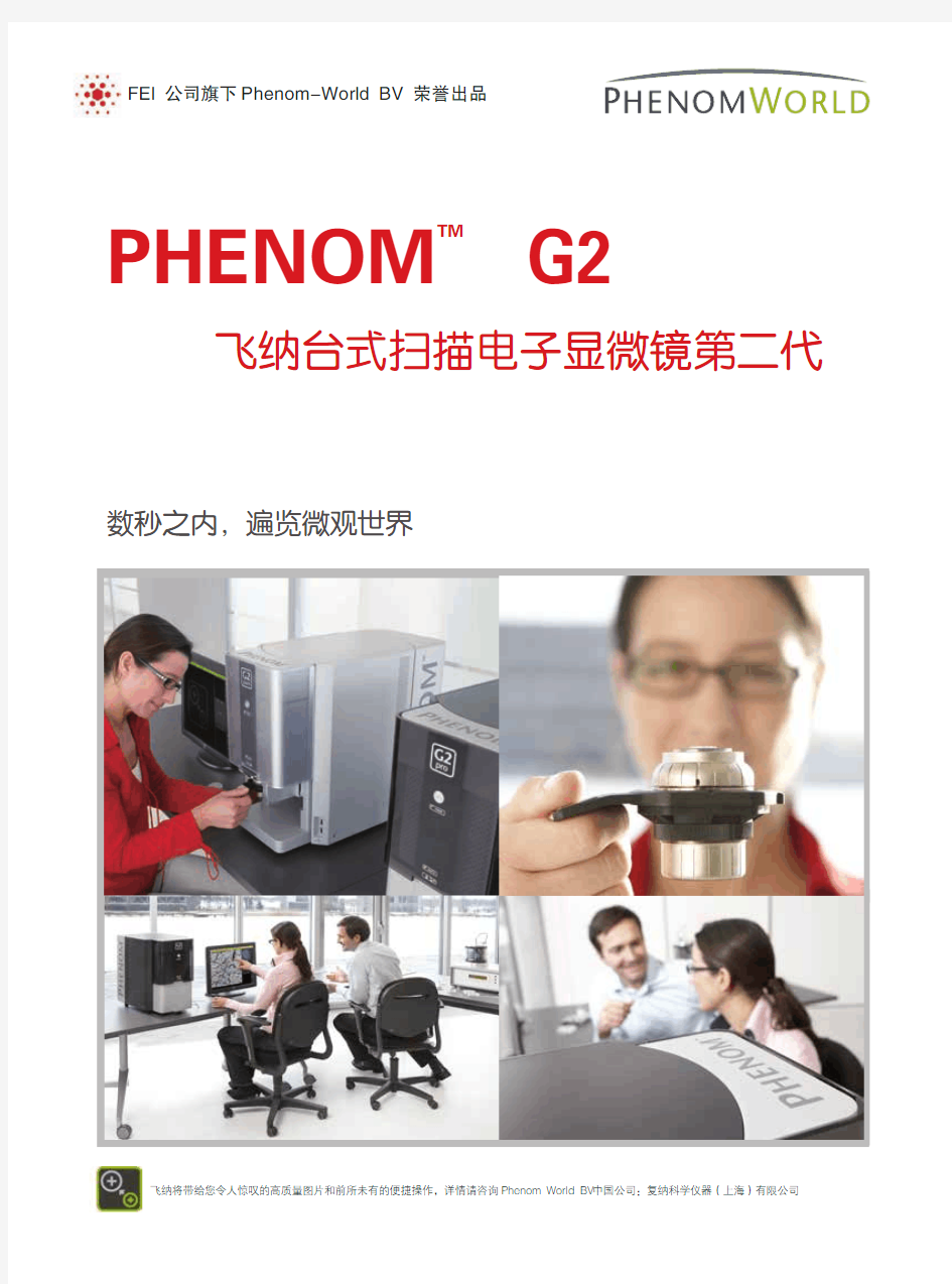 FEI (飞利浦)旗下Phenom飞纳台式扫描电镜手册