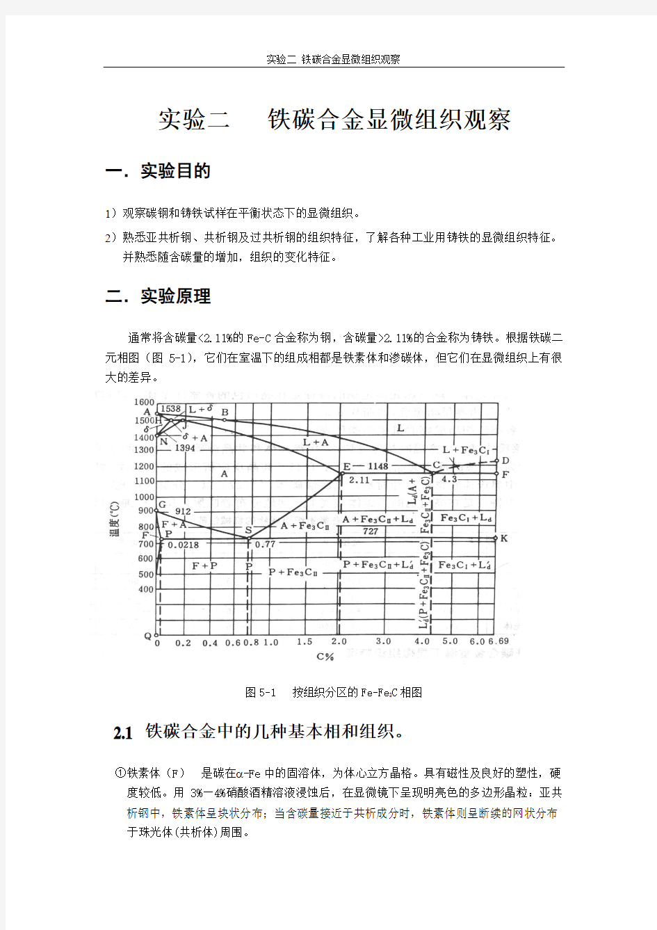 试验二铁碳合金显微组织观察