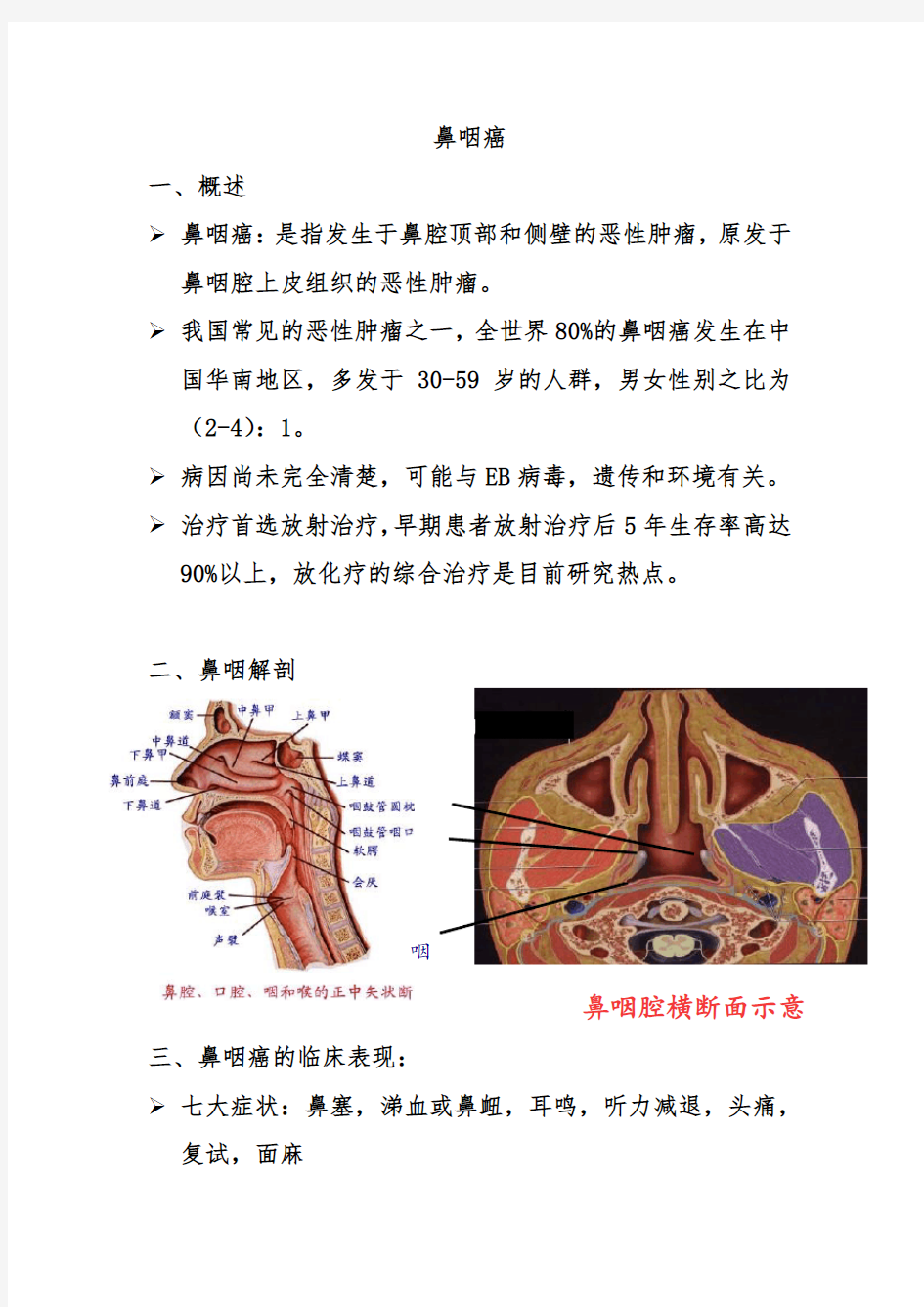 鼻咽癌的健康教育