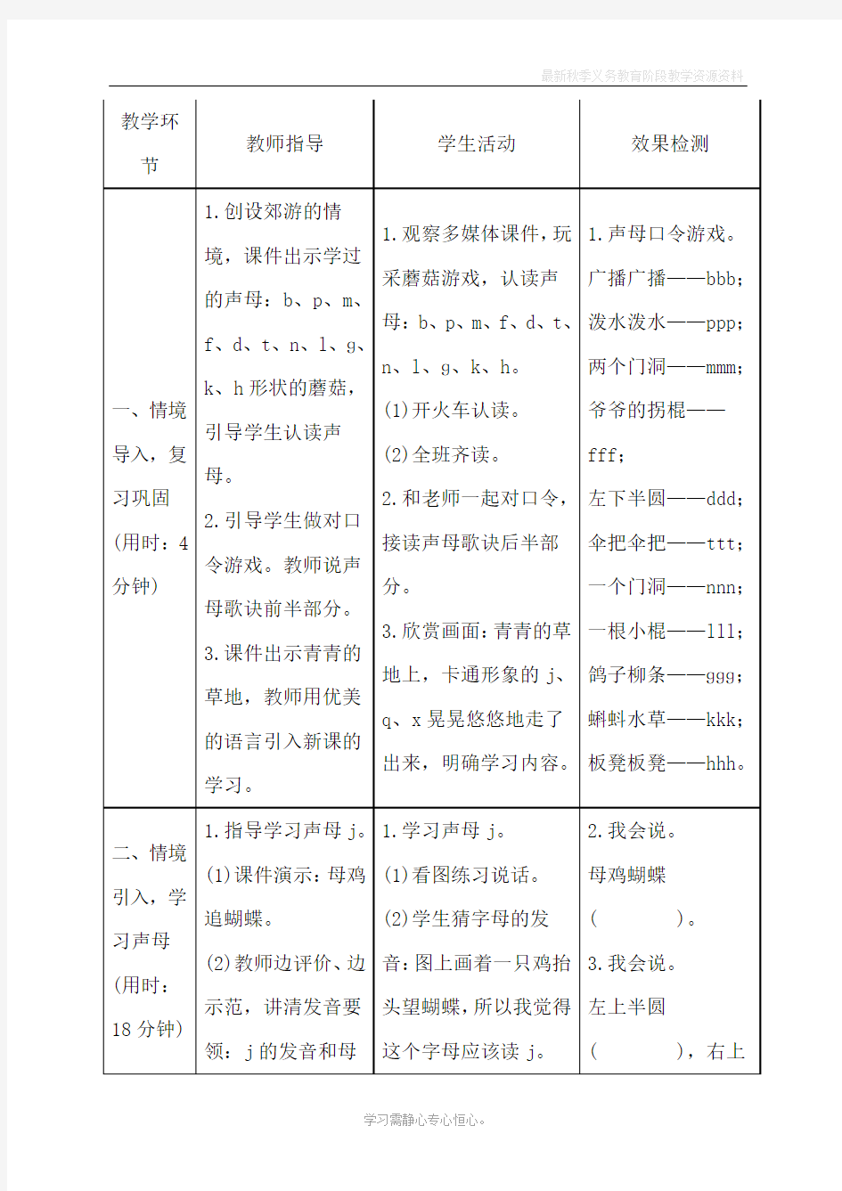 最新部编人教版一年级上册语文《j p x》导学案