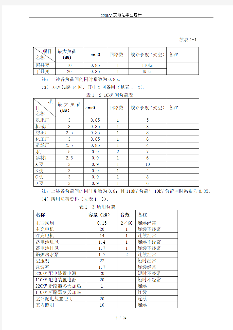 220kV变电站毕业设计