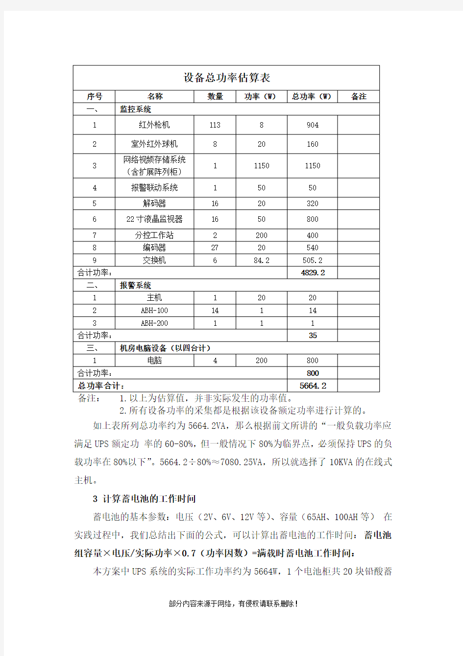 UPS不间断电源选型设计方案