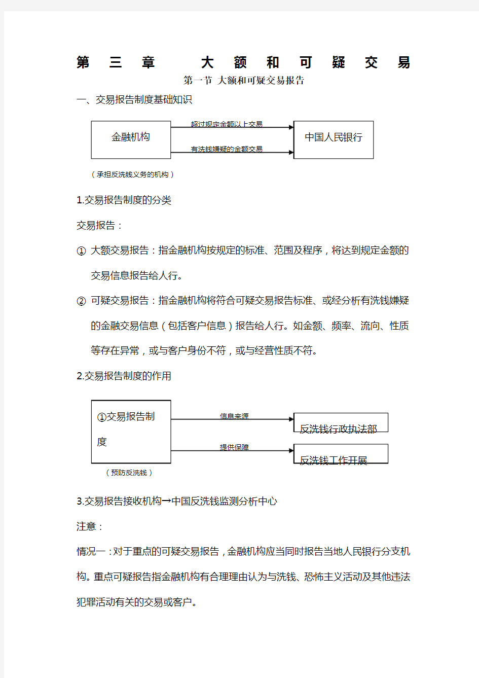 反洗钱培训之三大额和可疑交易报告