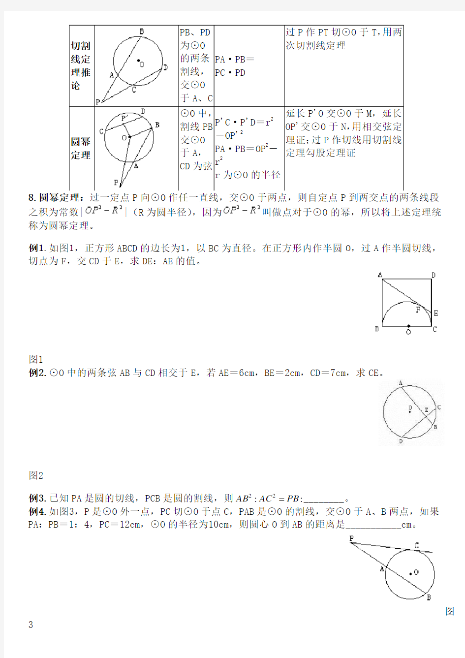 圆有关定理