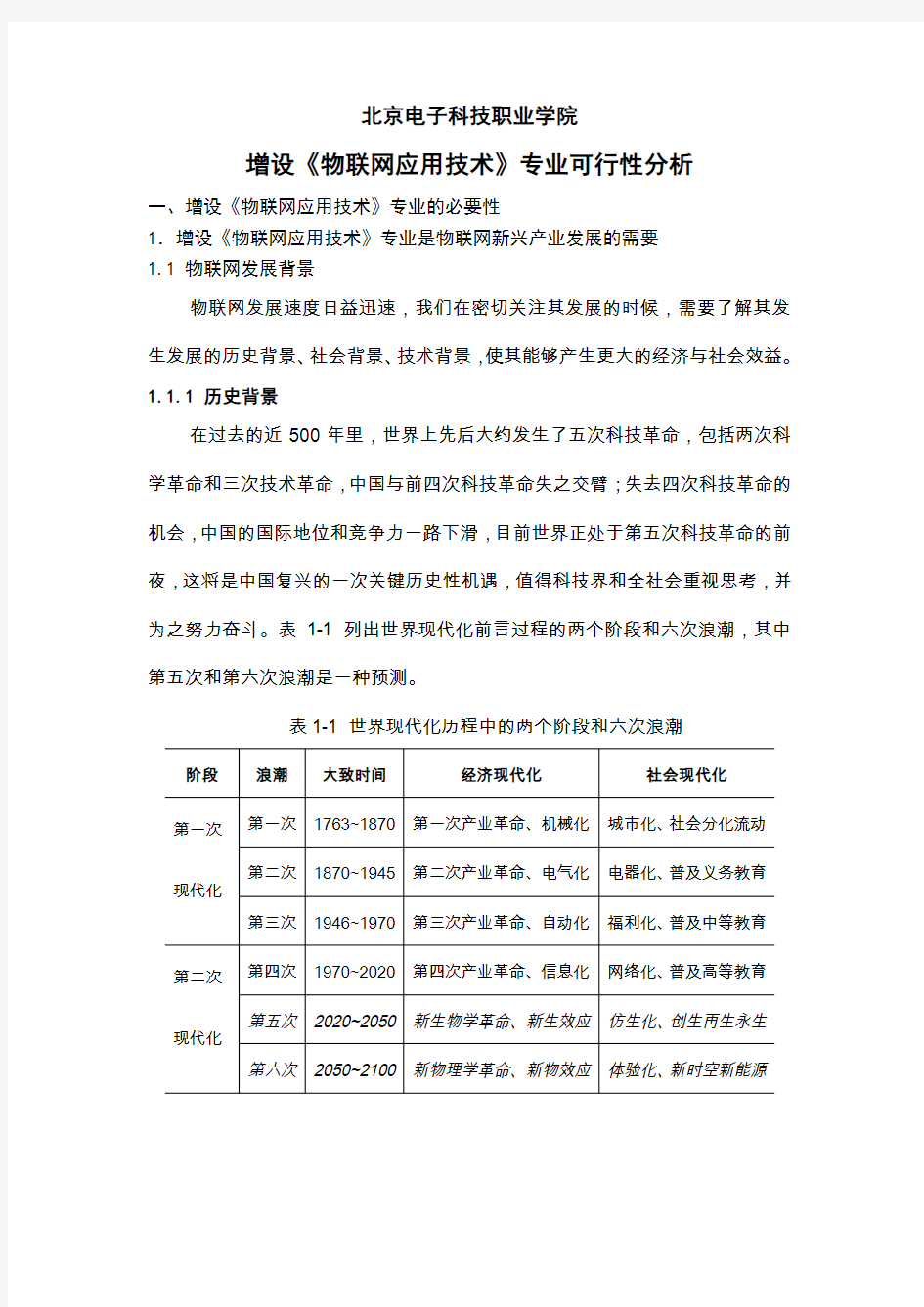 3-《物联网应用技术》专业可行性报告