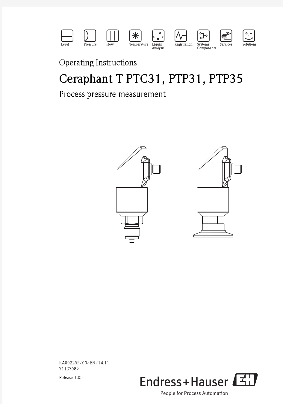 E+H ptp31压力变送器说明书