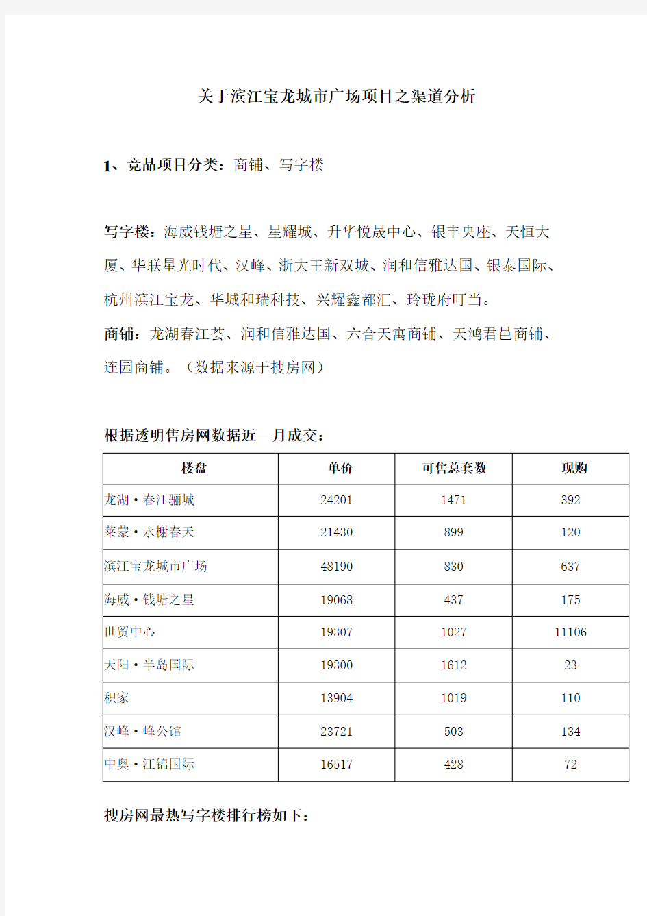 宝龙渠道分析