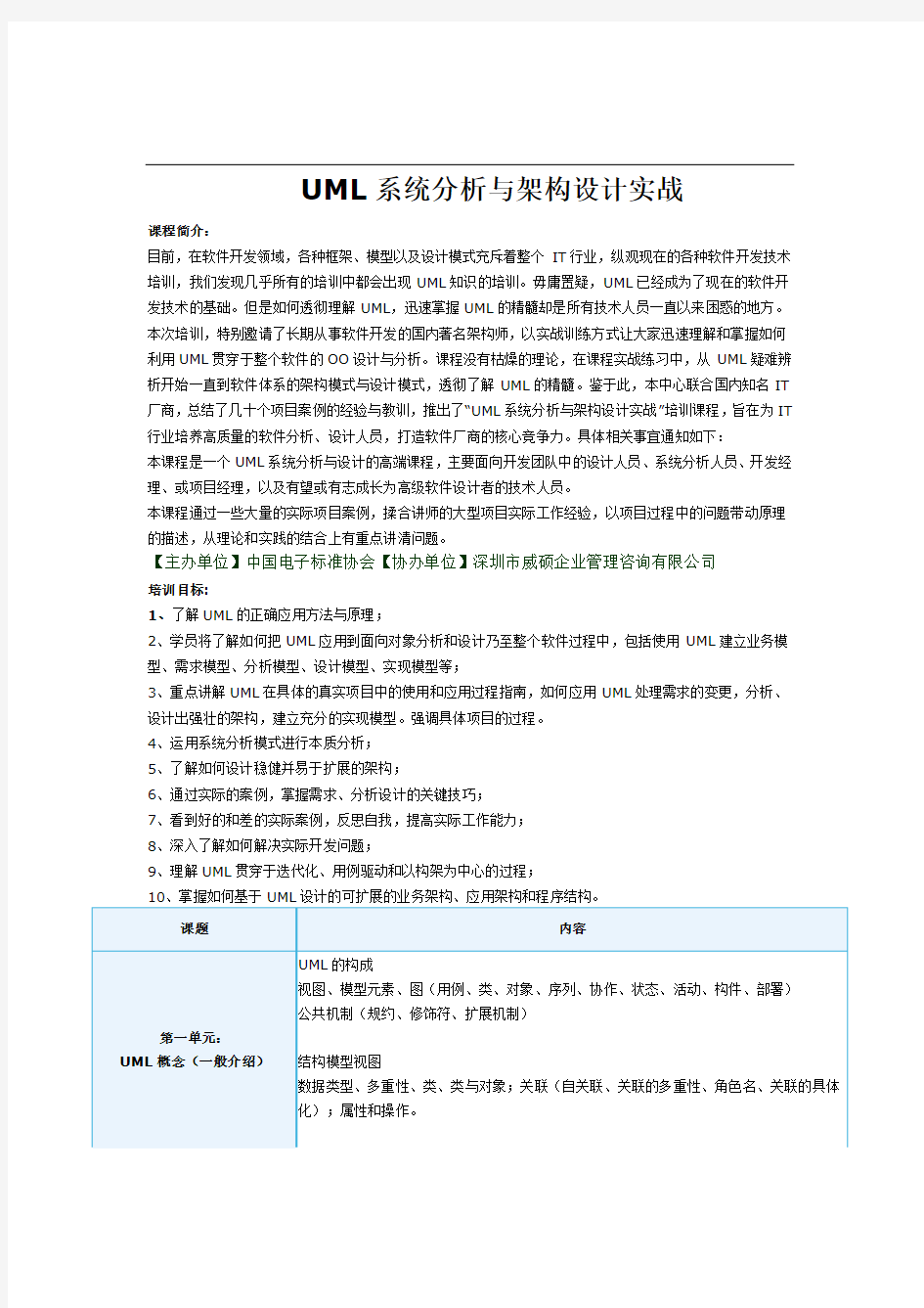 UML系统分析与架构设计实战