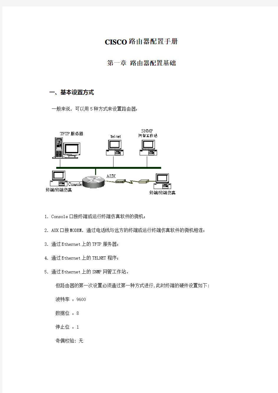 CISCO路由器入门配置手册