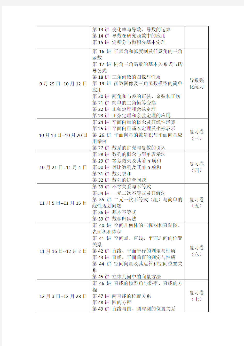 2018届高三数学一轮复习方案(定稿版)