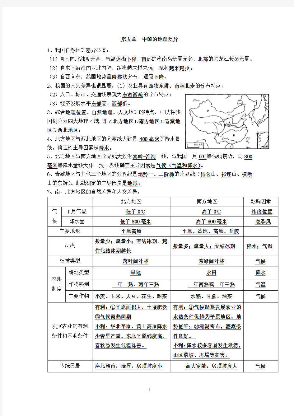 八年级中国地理下知识梳理(背诵)