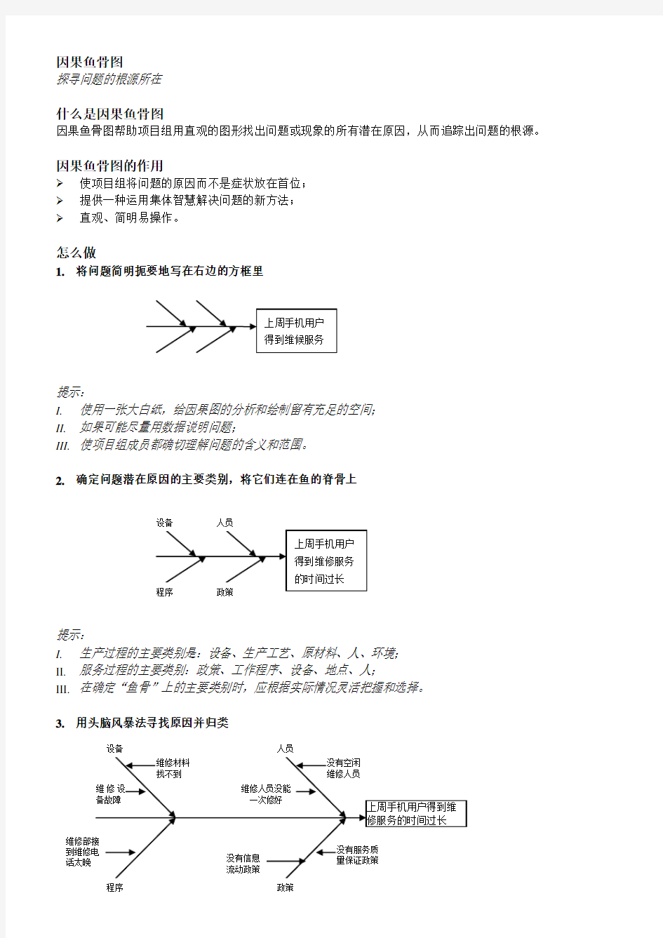 什么是因果鱼骨图