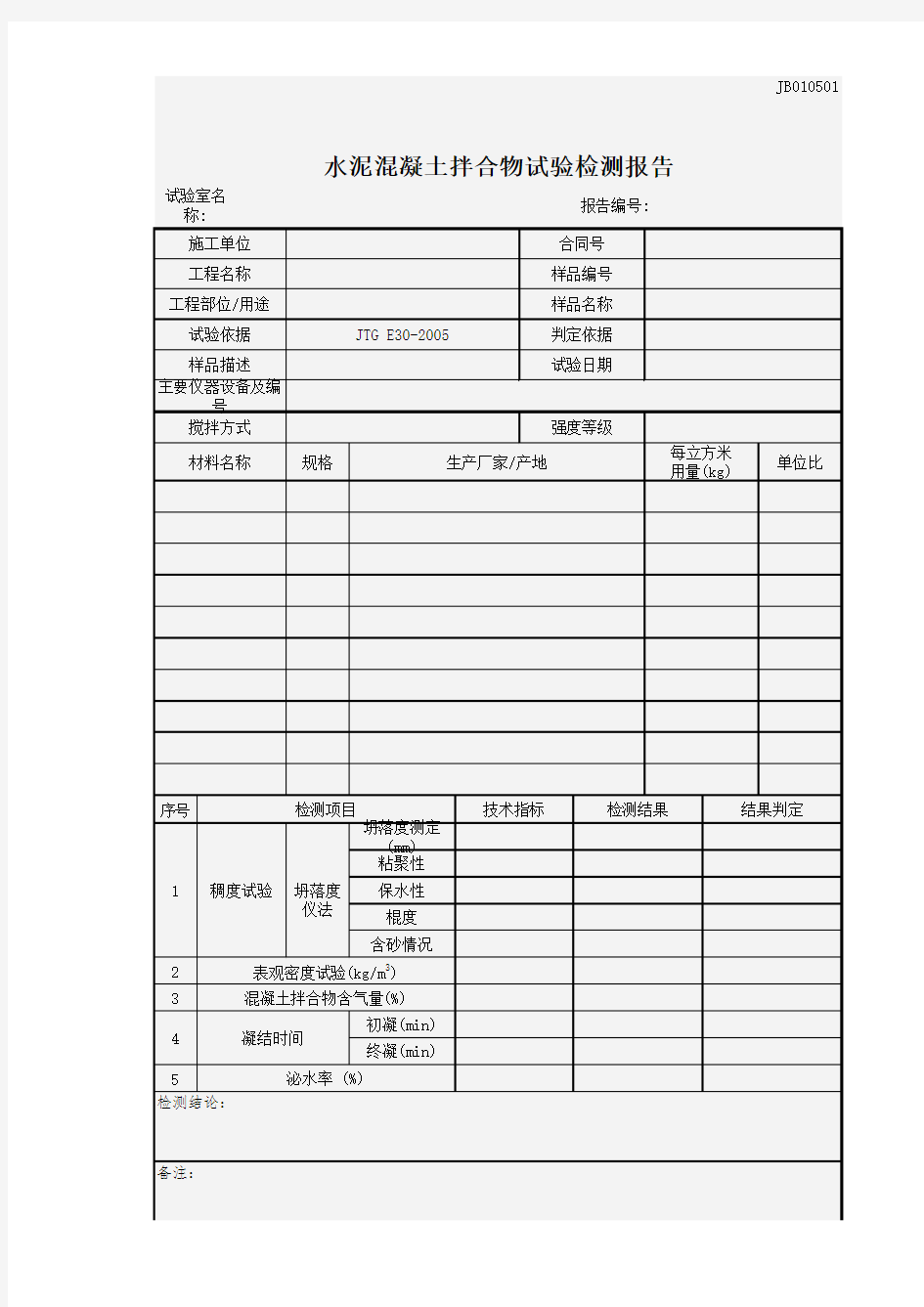 水泥混凝土拌合物试验_报告