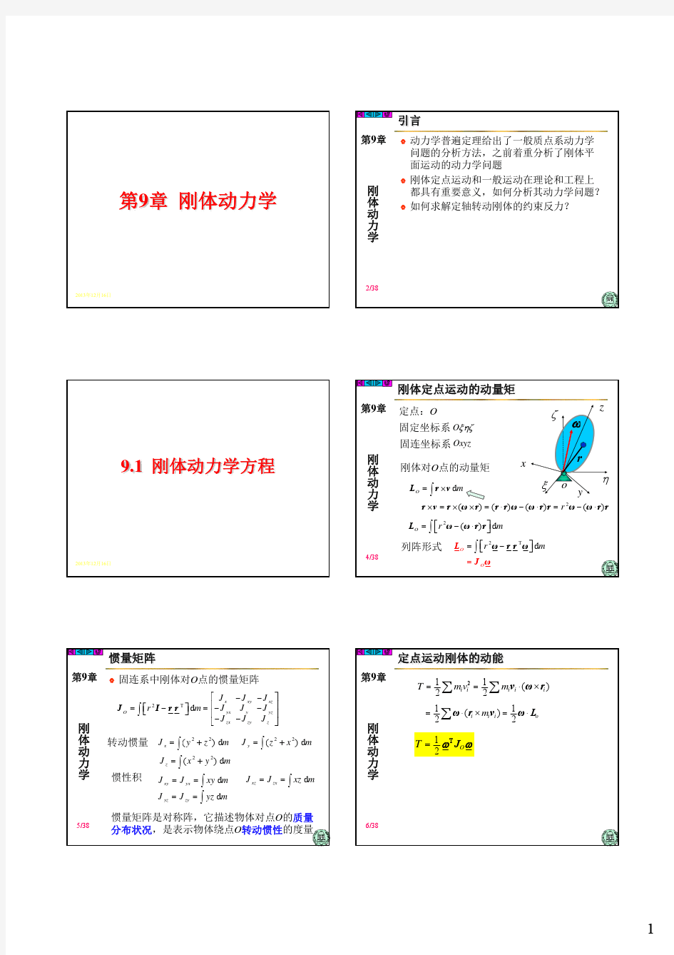 理论力学9-刚体动力学