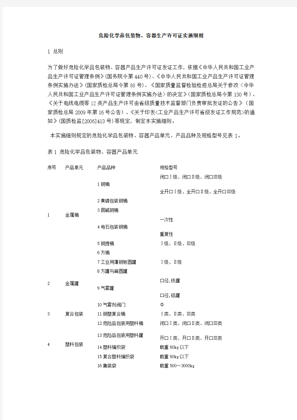 危险化学品包装物、容器生产许可证实施细则