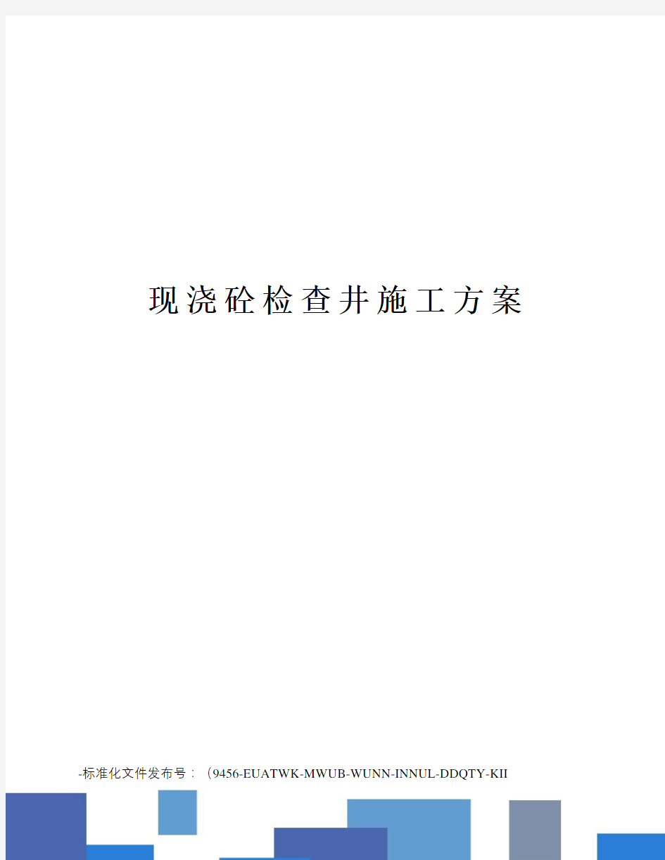 现浇砼检查井施工方案