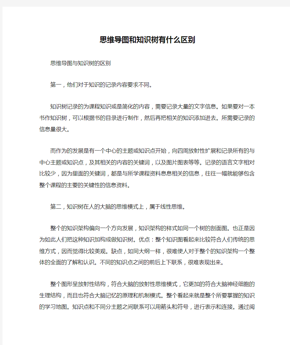 思维导图和知识树有什么区别