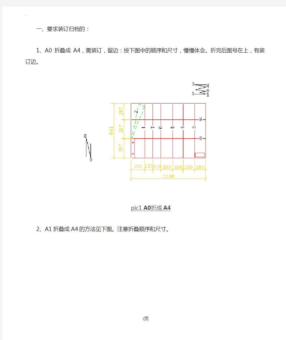 标准归档图(竣工图)纸折叠方法