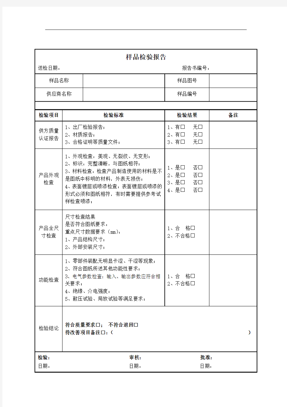 样品检验报告-模板