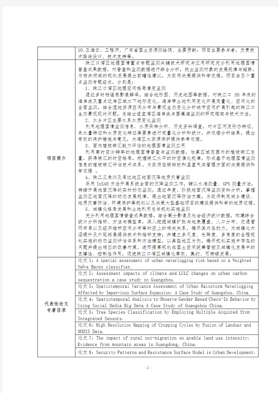 2019年度广东省科学技术奖公示表