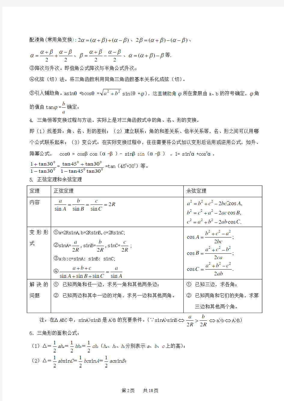 高考冲刺 三角函数公式及应用(提高)