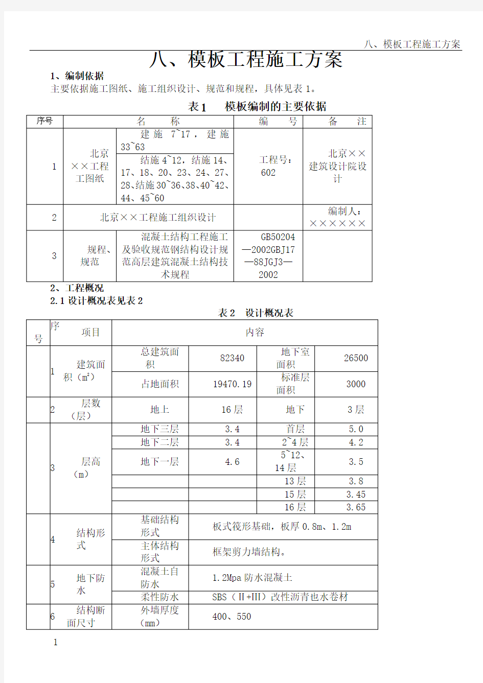 模板工程施工方案范本[1]