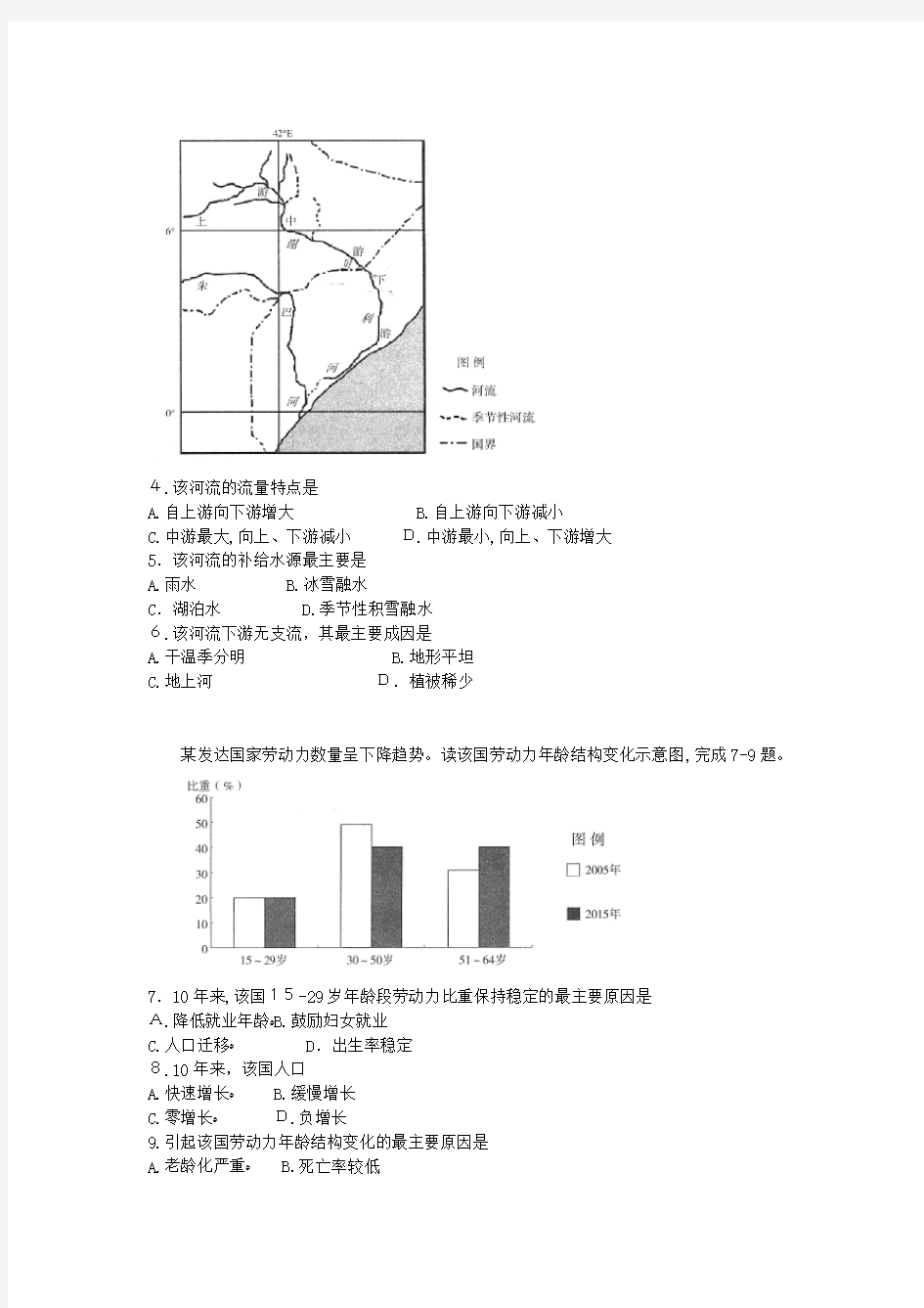 2016年广州二模文综地理试题-Word版含标准答案