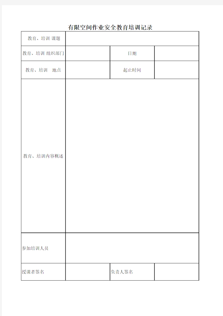 有限空间作业培训