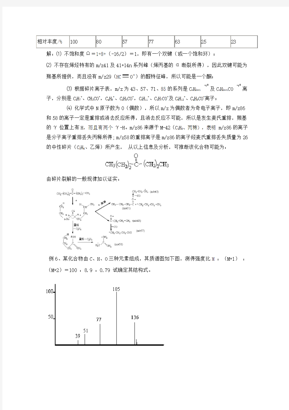 质谱练习题