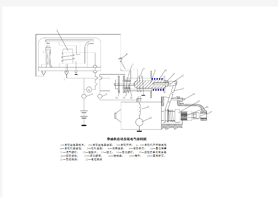 柴油机启动系统电气结构图