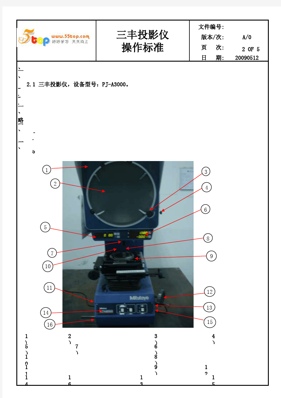 三次元投影仪操作标准