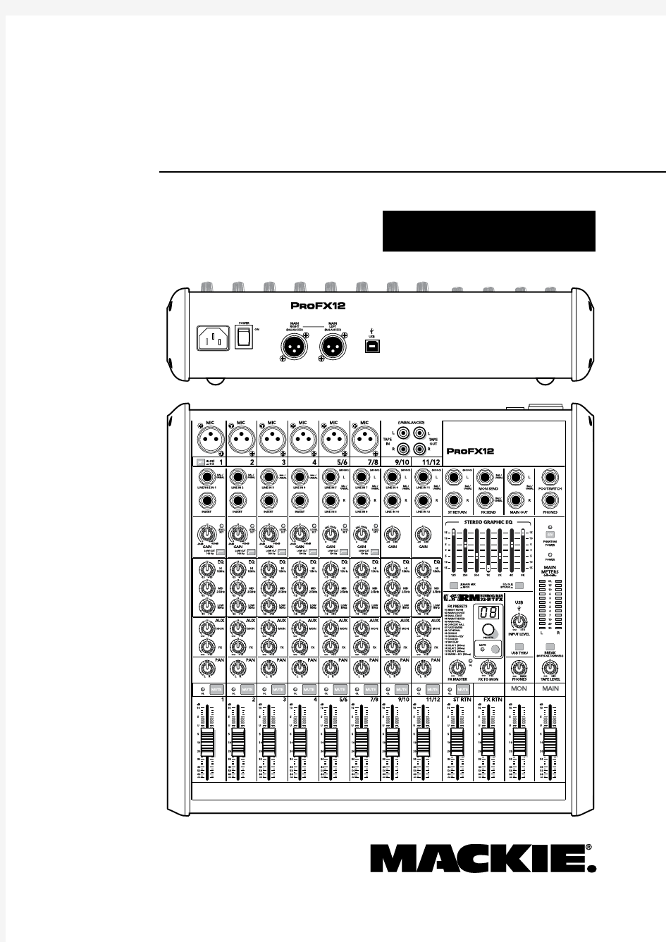 MACKIE_ProFX8、ProFX12_中文说明书(简体中文版)