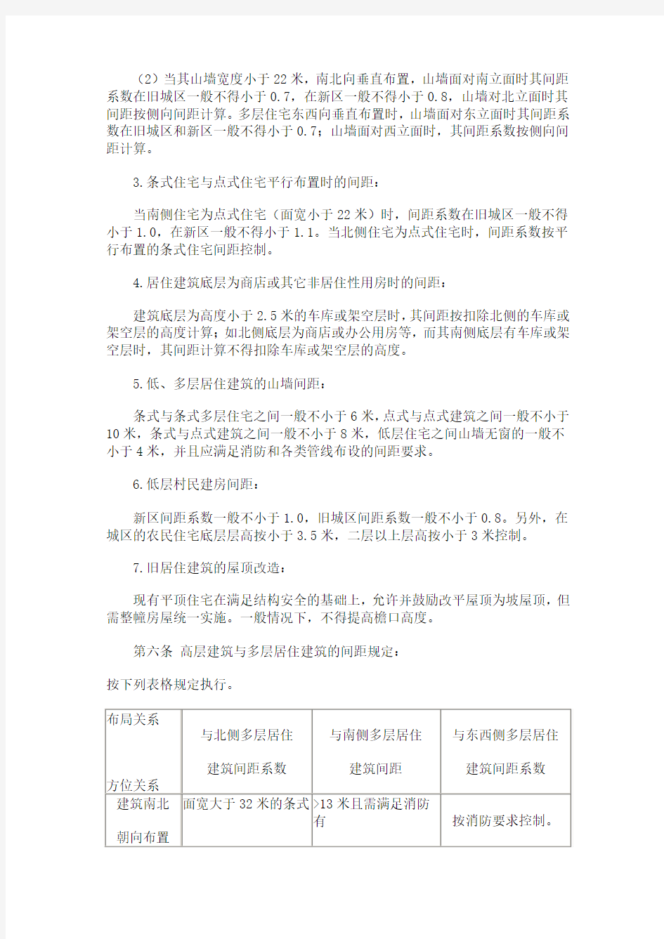 衢州市城市规划管理技术规定(试行)