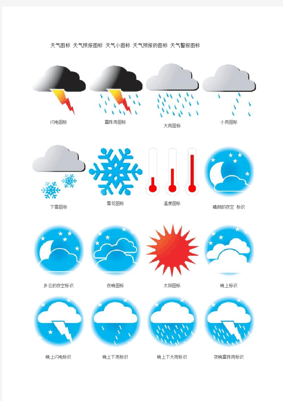 天气预报图标